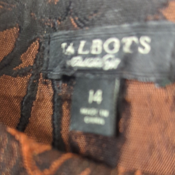 Copper Dress with Black Embellished, Knee-Length A-Line Skirt - Picture 2 of 4